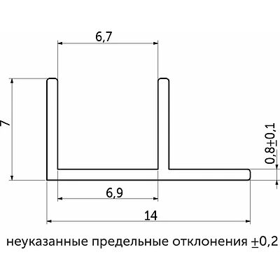 Планка для стеновых панелей  6мм  угловая 1050 алюминий