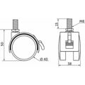 Колесо меб. пласт. d40 с винтом М8 с торм., черный AKS