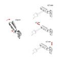 Петля черная 3D накладная c довод. 09, 45мм, узкая планка H-0, clip-on, накладки, шурупы, AKS PLUS /