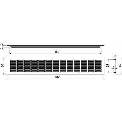 Решетка вентиляционная 480х80мм белая алюминий